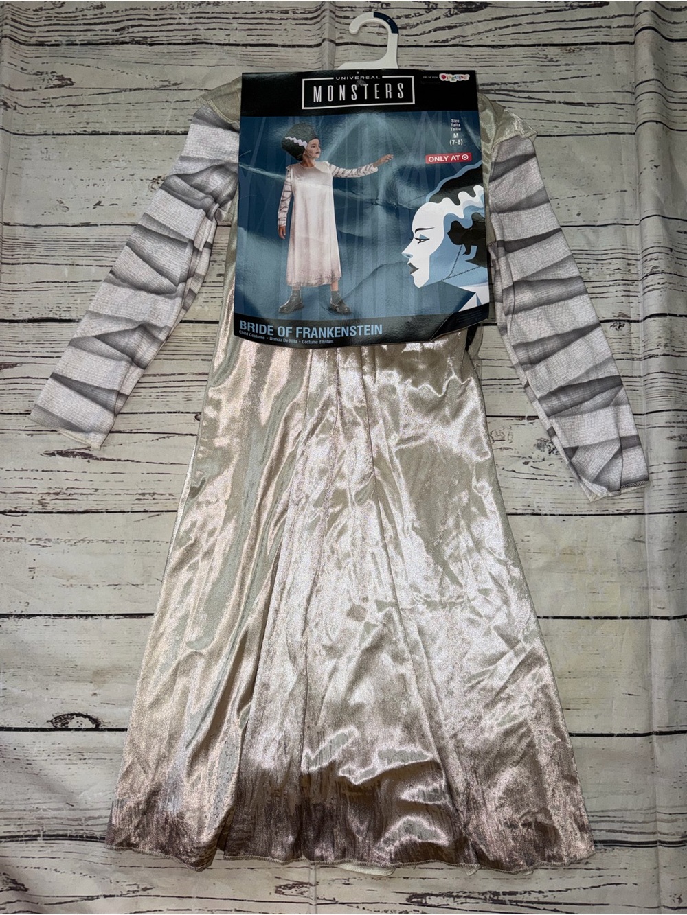 Universal Bride of Frankenstein Girls Silver and Gray Costume Dress